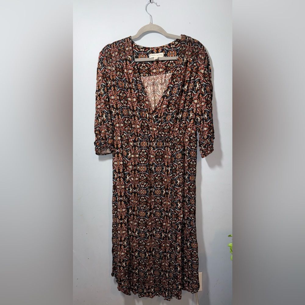 Knox Rose Women’s V neck Prairie Style Dress Size XL EUC
